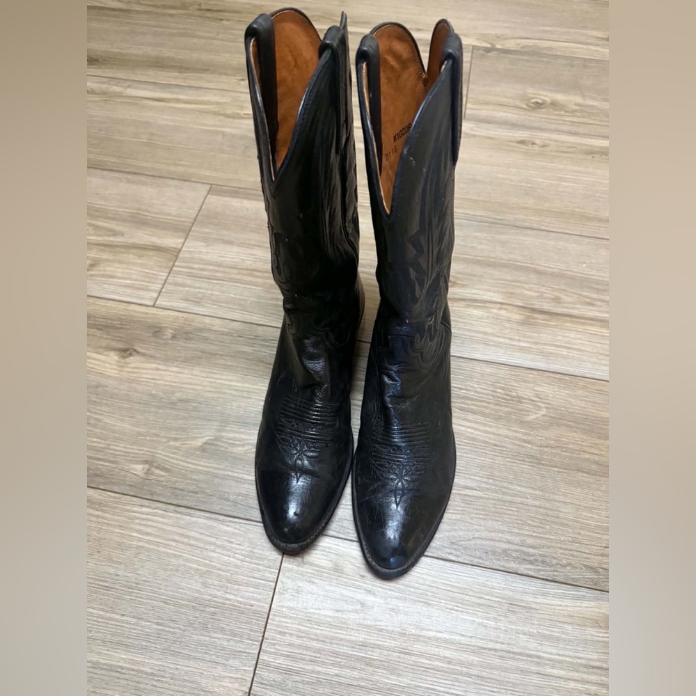 Classic Lucchese Black Western Cowboy Boots - Women